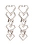 Main View - Click To Enlarge - INSANE - HIDE AND SEEK' Zirconia Sterling Silver Heart Chain Earrings