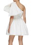 Back View - Click To Enlarge - CAROLINA HERRERA - One Shoulder Bow Drape Silk Mini Dress