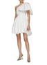 Figure View - Click To Enlarge - CAROLINA HERRERA - One Shoulder Bow Drape Silk Mini Dress