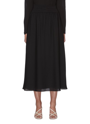 Main View - Click To Enlarge - THEORY - Rib waistband silk midi skirt