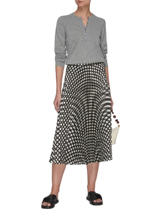 Figure View - Click To Enlarge - THEORY - Graphic print pleated midi skirt