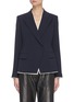 Main View - Click To Enlarge - THEORY - Contrast stitching angled lapel crepe blazer