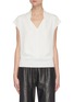 Main View - Click To Enlarge - THEORY - Draped ribbed hem V-neck silk top