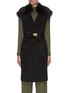 Main View - Click To Enlarge - THEORY - Faux fur collar belted double face wool-cashmere blend vest
