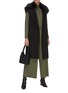 Figure View - Click To Enlarge - THEORY - Faux fur collar belted double face wool-cashmere blend vest