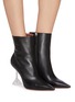 Figure View - Click To Enlarge - AMINA MUADDI - ''Giorgia' clear heel leather boots