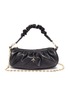 Main View - Click To Enlarge - MANU ATELIER - RUCHED CYLINDER XX' Ruch Strap Leather Shoulder Bag