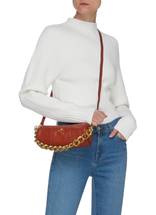 Figure View - Click To Enlarge - MANU ATELIER - 'MINI CYLINDER' Leather Shoulder Bag with Chain