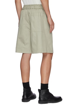 Back View - Click To Enlarge - JIL SANDER - Asymmetric Pockets Cotton Gabardine Shorts