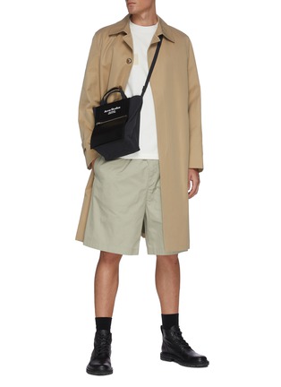 Figure View - Click To Enlarge - JIL SANDER - Asymmetric Pockets Cotton Gabardine Shorts