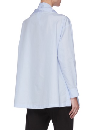 Back View - Click To Enlarge - 3.1 PHILLIP LIM - Oversize Drape Collar Poplin Blouse