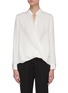 Main View - Click To Enlarge - 3.1 PHILLIP LIM - Collarless V-neck Crossover Silk Blouse