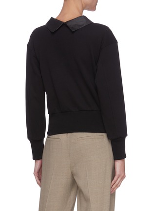 Back View - Click To Enlarge - 3.1 PHILLIP LIM - Reverse Collar Zip Sleeve Cotton Sweatshirt