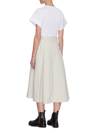 Back View - Click To Enlarge - 3.1 PHILLIP LIM - Crewneck T-shirt A-line Pleat Skirt Combo Dress