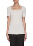 Main View - Click To Enlarge - 3.1 PHILLIP LIM - Square neck rib-knit wool sweater