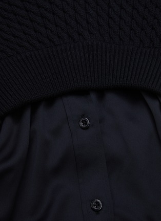  - T BY ALEXANDER WANG - Contrast Shirting Hem Cable Knit Sweater