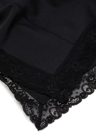 Detail View - Click To Enlarge - T BY ALEXANDER WANG - Logo waistband lace trim slip skirt