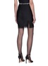 Back View - Click To Enlarge - T BY ALEXANDER WANG - Logo waistband lace trim slip skirt