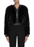 Main View - Click To Enlarge - T BY ALEXANDER WANG - Leather Trim Faux Fur Button Up Jacket