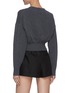 Back View - Click To Enlarge - T BY ALEXANDER WANG - Front Twist Detail V-neck Rib Hem Crop Sweater