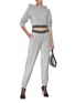 Figure View - Click To Enlarge - T BY ALEXANDER WANG - Logo Waistband Cuff Leg Jogger Pants