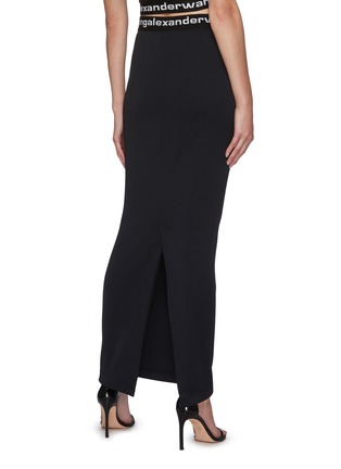 Back View - Click To Enlarge - T BY ALEXANDER WANG - Logo Elastic Waistband Cotton Jersey Maxi Skirt