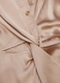  - T BY ALEXANDER WANG - Front Twist Detail Point Collar Silk Charmeuse Shirt