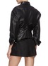 Back View - Click To Enlarge - ALEXANDER WANG - Cinch Waist Ruch Sleeve Leather Shirt