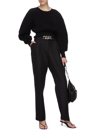 Figure View - Click To Enlarge - ALEXANDER WANG - Chain Embellished Waist Low Pants