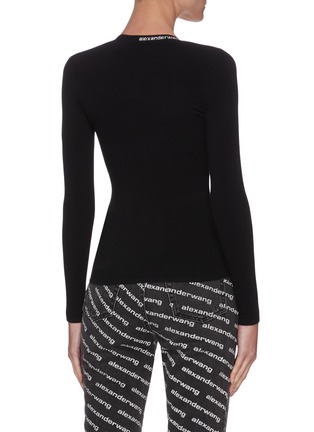 Back View - Click To Enlarge - T BY ALEXANDER WANG - Logo embroidered neckline top