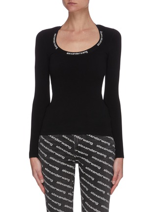 Main View - Click To Enlarge - T BY ALEXANDER WANG - Logo embroidered neckline top