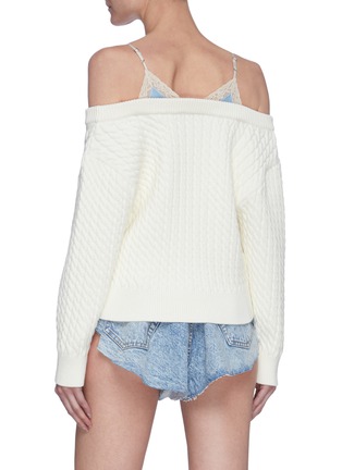 Back View - Click To Enlarge - T BY ALEXANDER WANG - Satin camisole bi-layer cable knit sweater