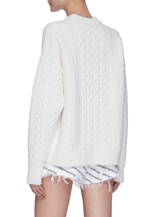 Back View - Click To Enlarge - ALEXANDER WANG - Raised cable knit heart sweater