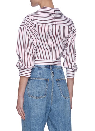 Back View - Click To Enlarge - ALEXANDER WANG - Striped tucket bustier top