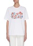 Main View - Click To Enlarge - VICTORIA, VICTORIA BECKHAM - Embroidered Logo Floral Graphic T-shirt