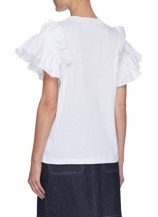 Back View - Click To Enlarge - VICTORIA, VICTORIA BECKHAM - Ruffle Sleeve T-shirt