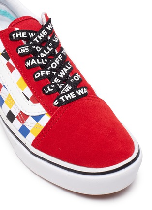 Detail View - Click To Enlarge - VANS - COMFYCUSH OLD SKOOL' Logo Lace Colourblock Check Kids Sneakers