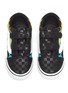Figure View - Click To Enlarge - VANS - 'Old Skool' multi-coloured flames checkered skate toddler sneakers