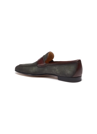  - MAGNANNI - Duo-tone Leather Strap Suede Penny Loafers