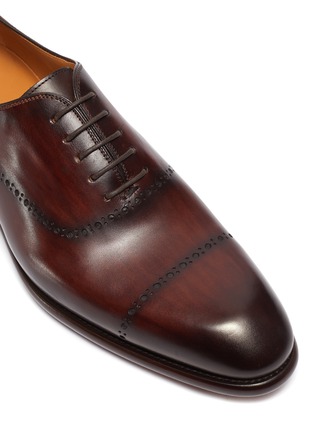 Detail View - Click To Enlarge - MAGNANNI - Perforated Detail Round Toe Leather Oxford Shoes
