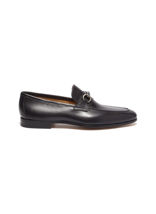 Main View - Click To Enlarge - MAGNANNI - Almond Toe Horsebit Leather Loafers
