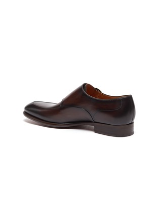 - MAGNANNI - Double Buckle Detail Apron Toe Leather Loafers