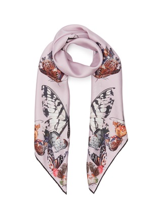Main View - Click To Enlarge - ALEXANDER MCQUEEN - Butterfly decay graphic twill foulard scarf