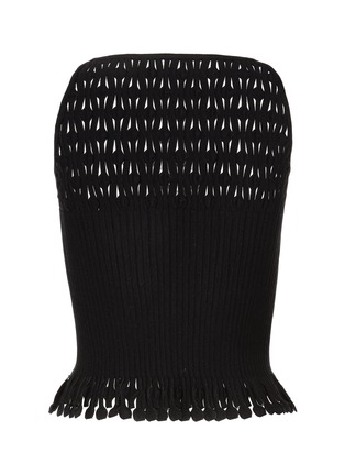 Figure View - Click To Enlarge - ALAÏA - Cut-out fringed hem tank top