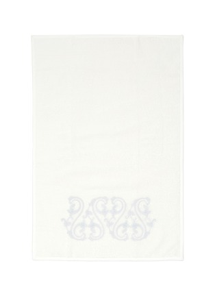 Main View - Click To Enlarge - FRETTE - Ornate Medallion Embroidery Hand Towel — White & Light Grey