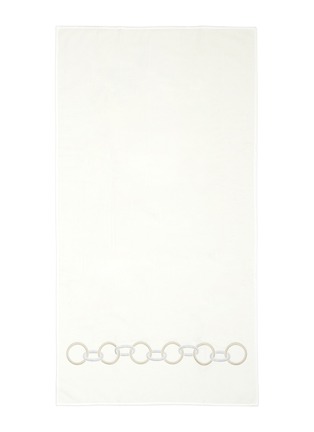 Main View - Click To Enlarge - FRETTE - Links Embroidery Guest Towel — Beige
