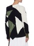 Back View - Click To Enlarge - SACAI - x Hank Willis Thomas Mixed Geometric Patchwork Asymmetric Neck Sweater