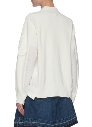 Back View - Click To Enlarge - SACAI - 'MA-1 X' Underarm Contrast Panel Zip Up Wool Jacket