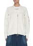 Main View - Click To Enlarge - SACAI - 'MA-1 X' Underarm Contrast Panel Zip Up Wool Jacket
