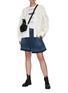 Figure View - Click To Enlarge - SACAI - 'MA-1 X' Underarm Contrast Panel Zip Up Wool Jacket